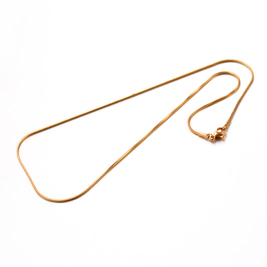 PVD Vacuum Plating 304 Stainless Steel Snake Chain Necklaces, Long-Lasting Plated, Golden, 17.7 inch(45cm), 0.9mm | Pack of 1