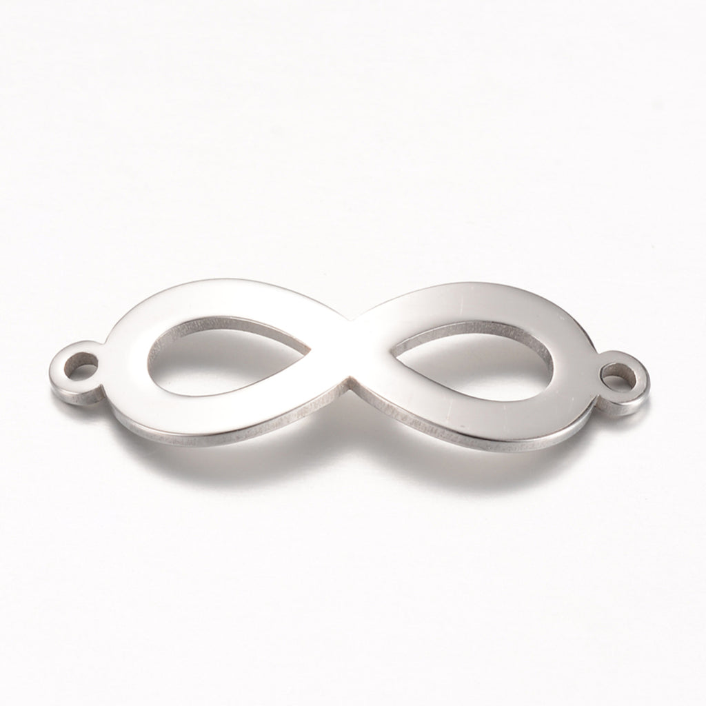 Tarnish Resistant 201 Stainless Steel Links connectors, Infinity, Stainless Steel Color | Pack of  1