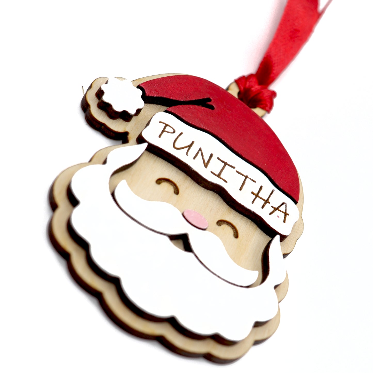 Custom Engraved Wooden Ornament | Hand-Painted & Personalized Christmas Decor