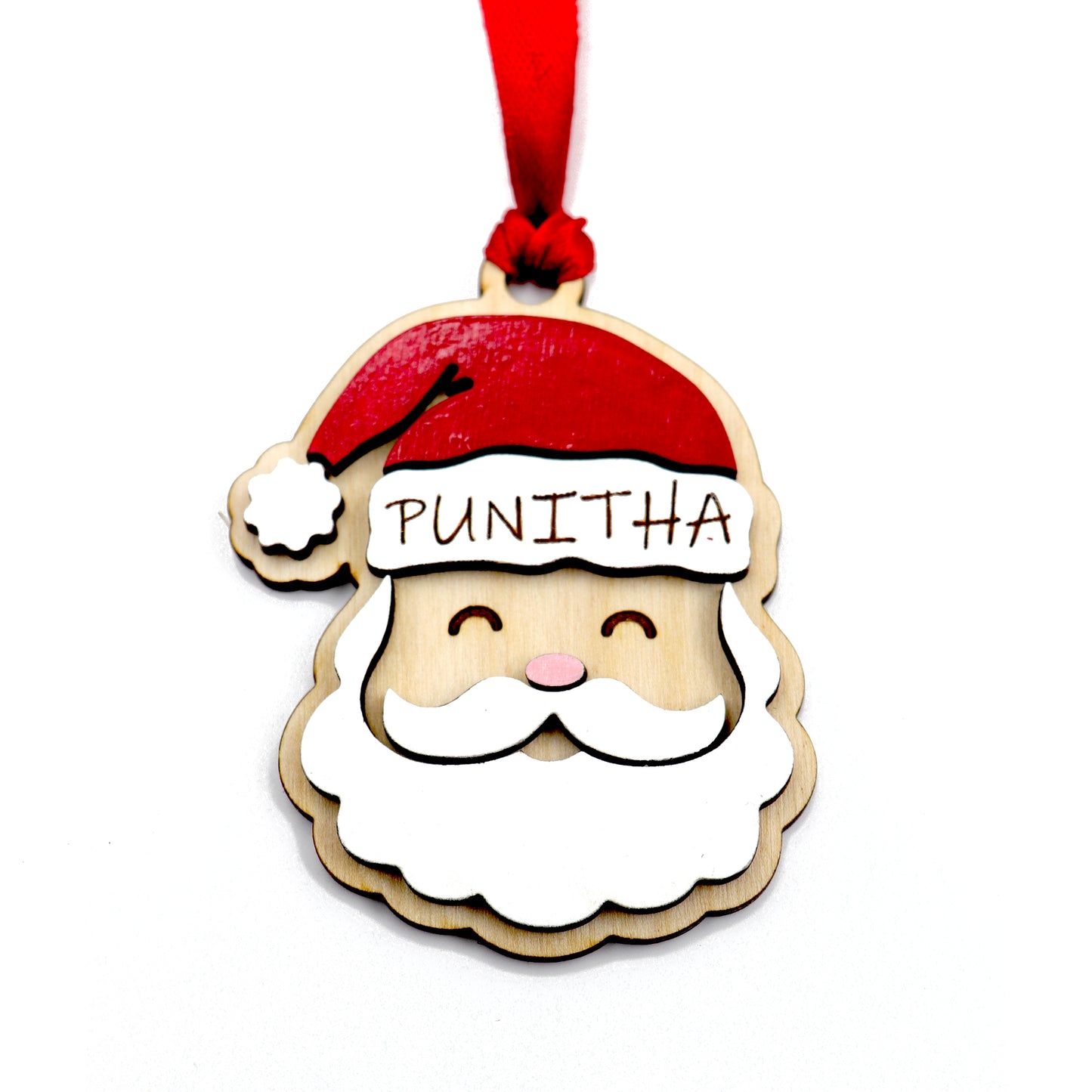 Custom Engraved Wooden Ornament | Hand-Painted & Personalized Christmas Decor
