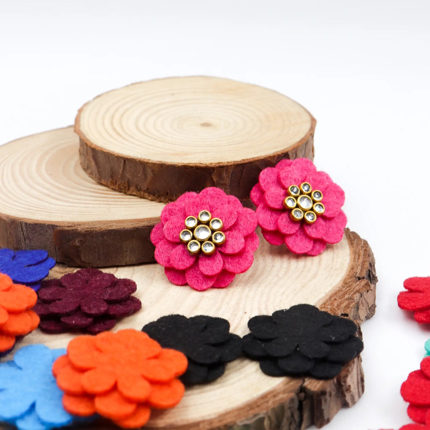 big floral earrings