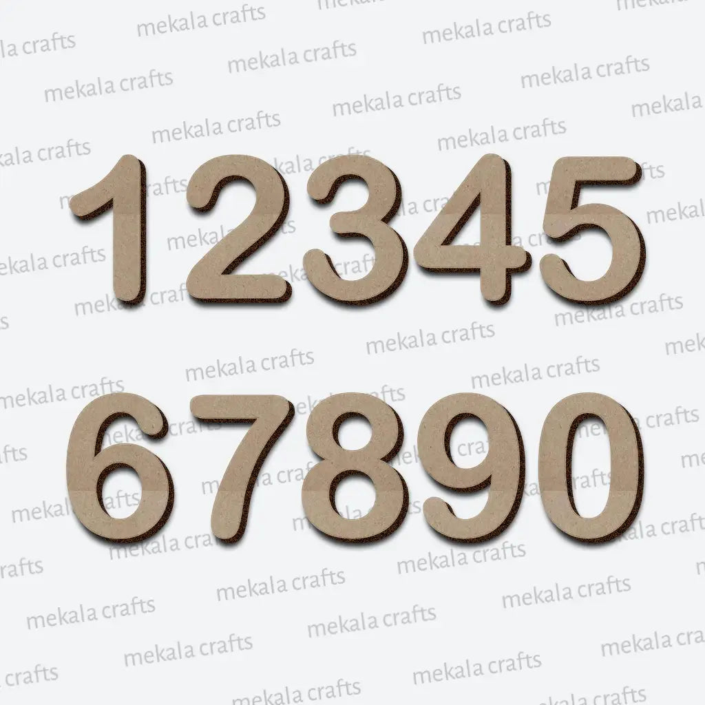 Numbers MDF cutouts - 2.5mm