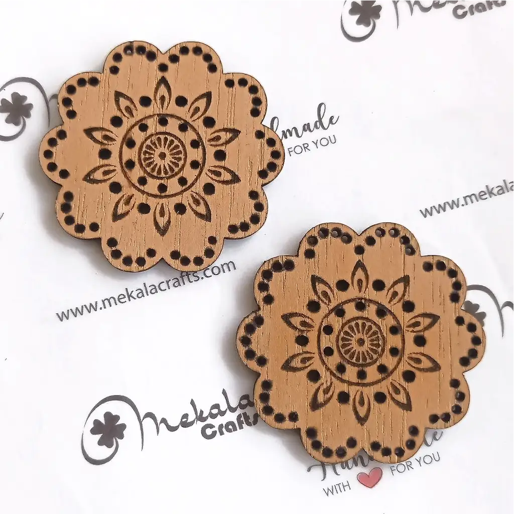 floral embroidery wooden base