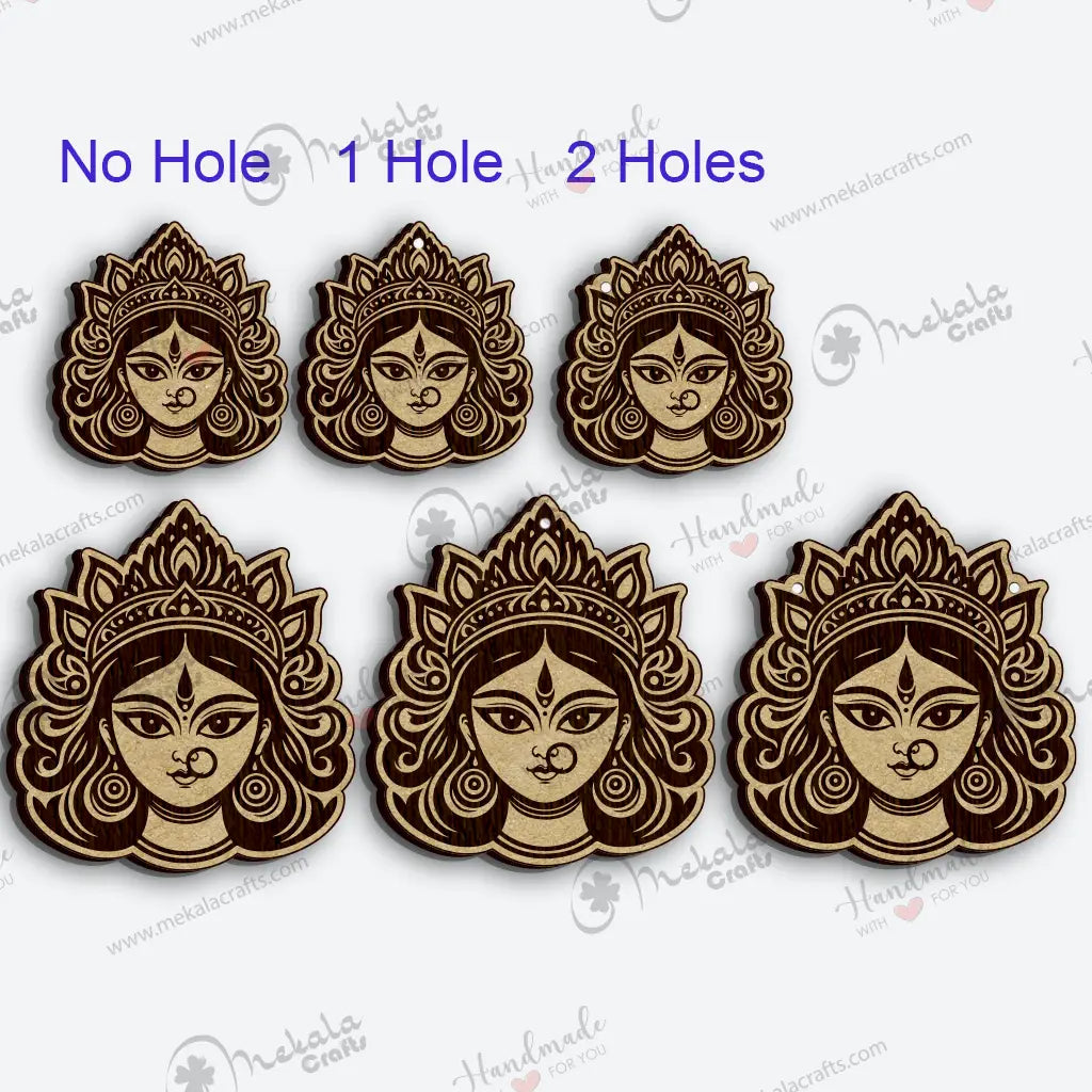 Goddess Durga MDF cutout | pre marked wooden shapes for diy crafts | Navrathiri MDF cutout (Pack of 1)