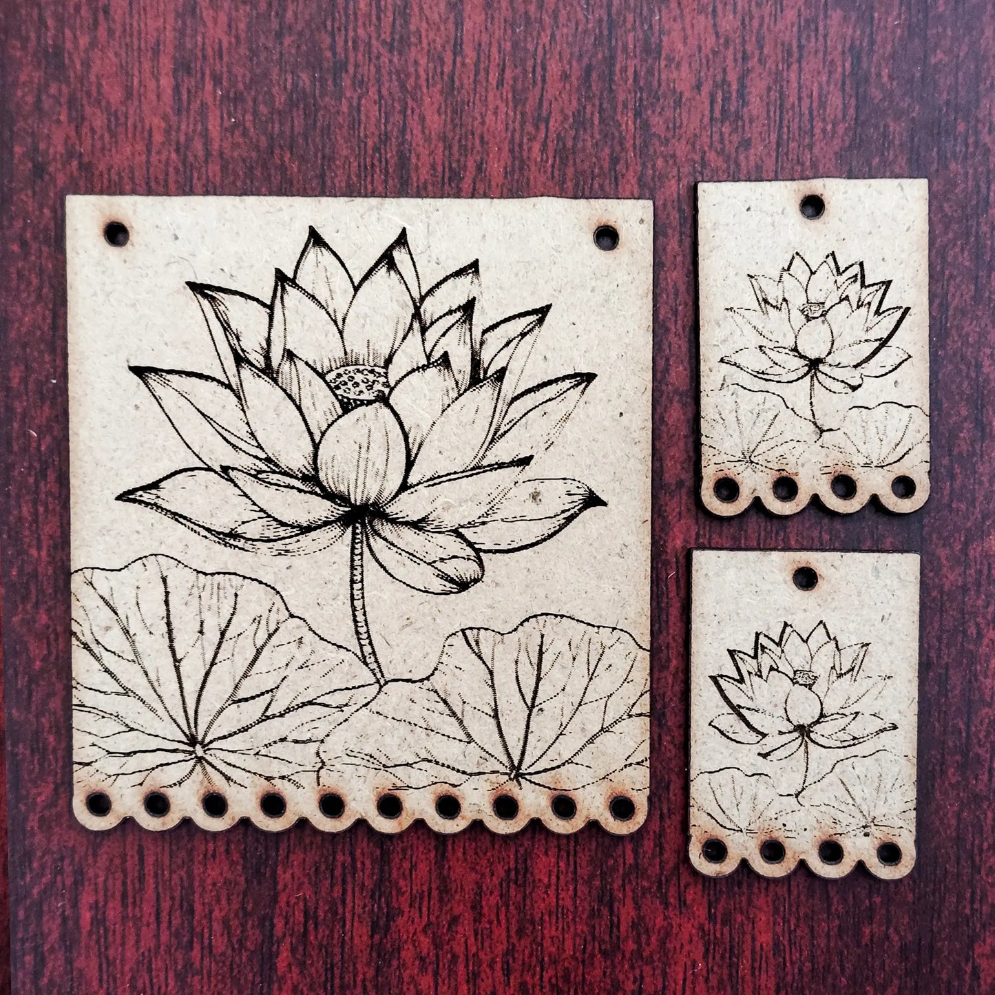 lotus MDF cutout | pre marked wooden shapes for diy crafts | diy jewellery kit