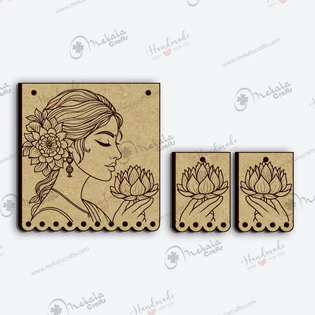 women face MDF cutout jewellery